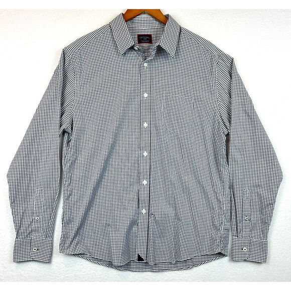 UNTUCKit Button Up Shirt Mens Size Large White Black Check Long Sleeve Collared - Picture 2 of 10